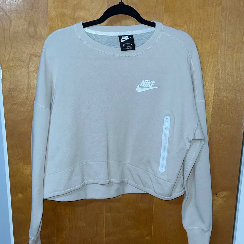 Nike Women's Beige Sweatshirt with Logo
